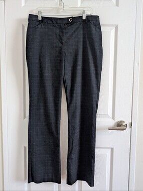 Reitmans Dark Grey Glen Plaid Dress Pants Size 12 | Mid Rise Trousers Workwear